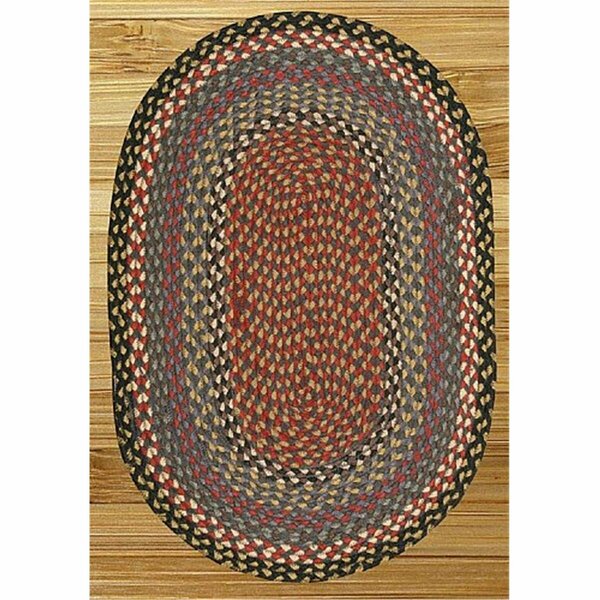 Capitol Earth Rugs Burgundy-Blue-Gray Jute Braided Rug 07-043